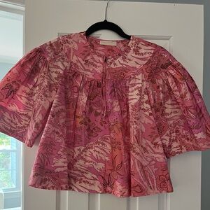 Ulla Johnson Puff Sleeve Floral Cotton Lolana Top